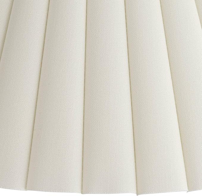Lamp Shade 6.75" Top x 20.75" Bottom x 10.5" High x 12.5" Slant, 6" Diameter Inside Top x 19.25" Inside Bottom, Large Round Antique White Empire Fabric Box Pleat Spider Harp Finial - Springcrest