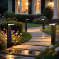 Solar Pathway Lights - Walkway Solar Lights for Outside - PIR Sensor & Two Lighting Modes - Rechargeable Battery Lasts Up To 55 Hours - 3000K - IP44 Weather Resistant - 4 Pack - 20.5" Height