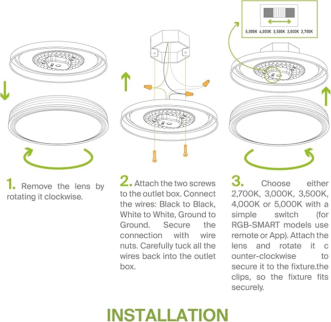 ASD 20 Inch LED Flush Mount Ceiling Light Fixture for Bedroom, 42W 2474LM 5CCT 2700K-5000K, Dimmable Lights, Dining, Living Room, Kitchen Lamps, Modern Home Lighting Fixtures, Nickel, ETL, 2 Pack