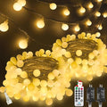 2-Pack Connectable Globe String Lights | Total 86FT 200LED Warm White Christmas String Lights Plug in with Remote | 8 Modes Hanging Fairy Light for Indoor Outdoor Bedroom Party Christmas Tree Decor