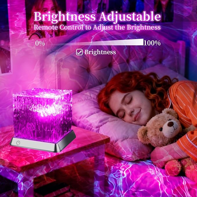LETOUR Ocean Wave Projector Light,Ocean Wave Cube Lamp with 16 Colors & 30 Modes Northern Lights for Kids, Ceiling Projector with ROHS Certification for Bedroom/Party/Game Rooms