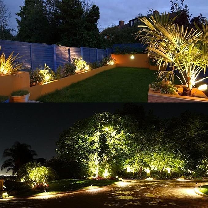 Low Voltage Landscape Lights Outdoor LED Spotlights Garden Spot Lights Outdoor Pathway Lighting 5W 12V 24V IP66 Waterproof Spike Flood Lighting for Tree(8 Pack)