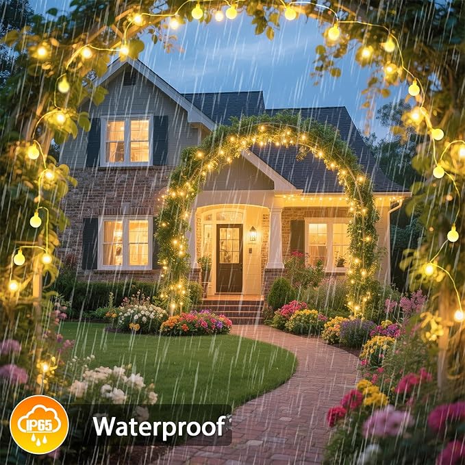 2 Pack Battery Operated String Lights - 52FT 120 LED Globe Fairy Lights with Remote, Waterproof Christmas Light Indoor Outdoor 8 Modes with Timer for Bedroom Classroom Dorm Christmas Decor, Warm White