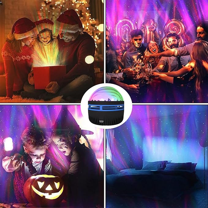 2 in 1 Northern Lights and Ocean Wave Projector with 14 Effects of Galaxy Light for Game Rooms, Parties, Light Projector for Bedroom, led Light Projector for Room Home Decorations