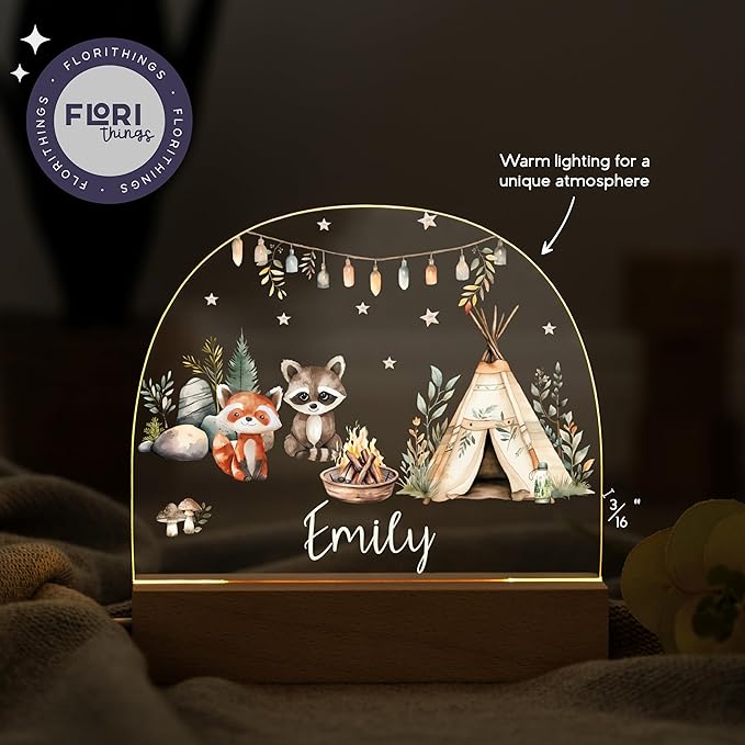 Baby Gifts Personalized/Baby Boy Items Newborn Essentials/Unique Baby Bear Night Light/Customized Name Light for Bedroom
