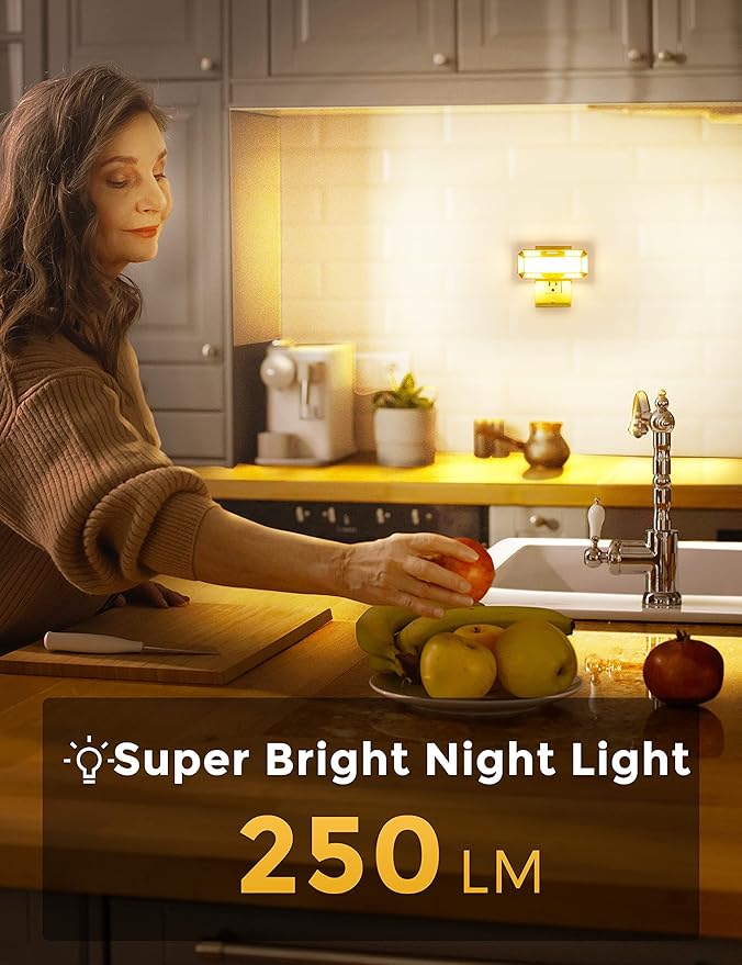 Super Bright Night Light, LOHAS Night Lights Plug into Wall [2 Pack], 0-250LM LED Night Light with Light Sensor, 2W Dimmable Nightlight, Soft White 3000K for Bathroom, Adults Kids Room, Stairway