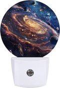 Galaxy Planets Night Light,Solar System Night Lights Plug into Wall for Kitchens Toilets Bedroom Decorative Half Round Nightlight Led Lamp 0.5W Sleep Friendly