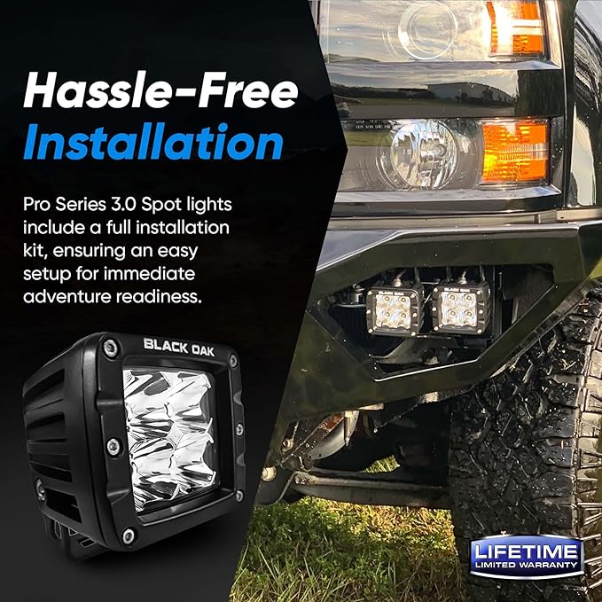 Black Oak LED Light Pods 40W Waterproof 2 Inch Led POD Lights Spot Lights CREE XM-L2 Pro Series 3.0 (2 Pack) -Off Road Lightning for Trucks, Jeep, ATV, UTV, Boats - Includes Hardware