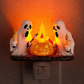 Briignite Halloween Night Light, Ghost Night Light Campfire Flickering, Halloween Decor Night Lights for Kids, Plug in Ghost Nightlight for Halloween Decorations Party Gift