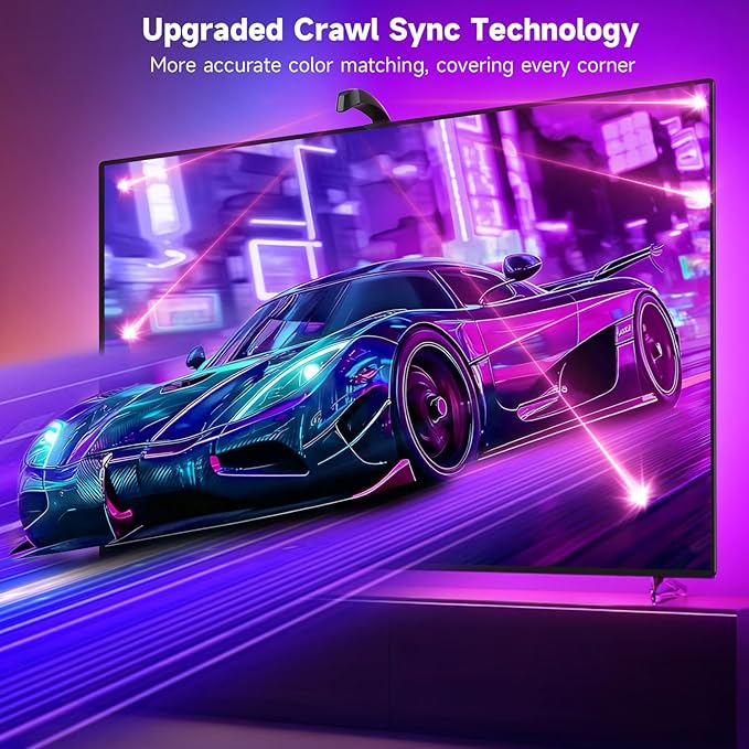 FFJ TV Lights That Change with TV, 21.3ft RGB Immersive LED Strip Backlight with 90-100 Inch Screen, Smart App Control, Music Sync, for Home Decoration - Upgraded Version