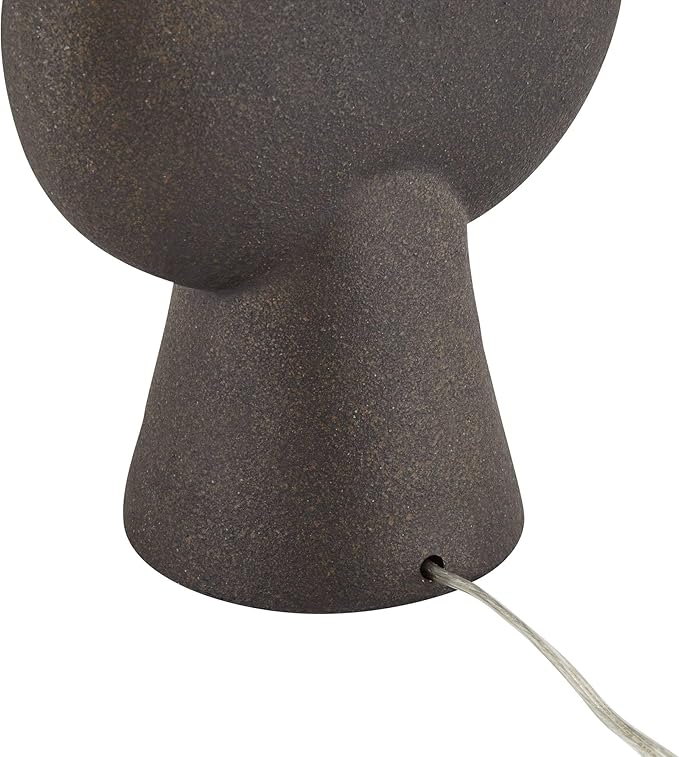 360 Lighting Louise 26 1/2" Tall Gourd Modern Sculptural Table Lamp Matte Brown Linen White Shade Living Room Bedroom Bedside Nightstand House Office Home Reading Kitchen Entryway Console Family