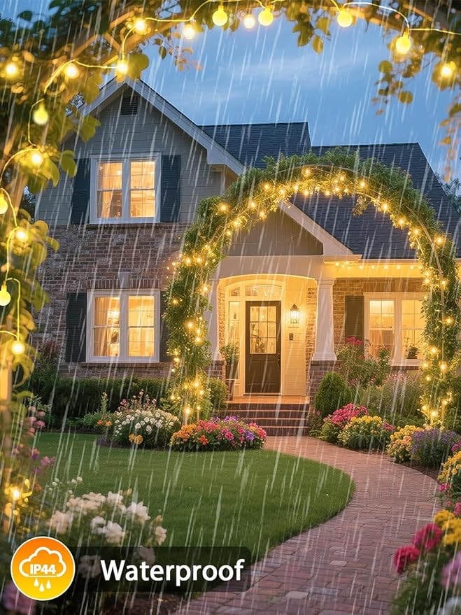 2-Pack Connectable Globe String Lights | Total 86FT 200LED Warm White Christmas String Lights Plug in with Remote | 8 Modes Hanging Fairy Light for Indoor Outdoor Bedroom Party Christmas Tree Decor