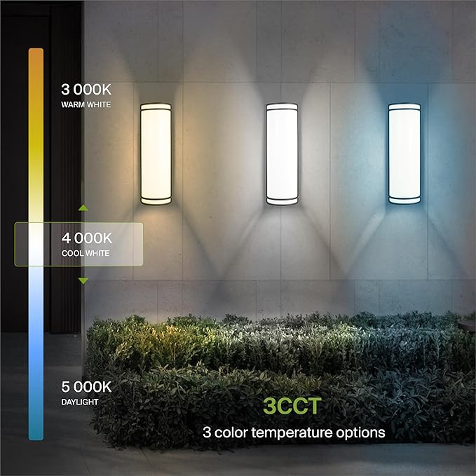 ASD 18 Inch LED Outdoor & Indoor Wall Mount Light Fixture - Oil Rubbed Bronze Modern Wall Sconce Lighting - 20W 120-277V 3000K 4000K 5000K Adjustable Dimmable Front Door & Patio Exterior Lights - ETL