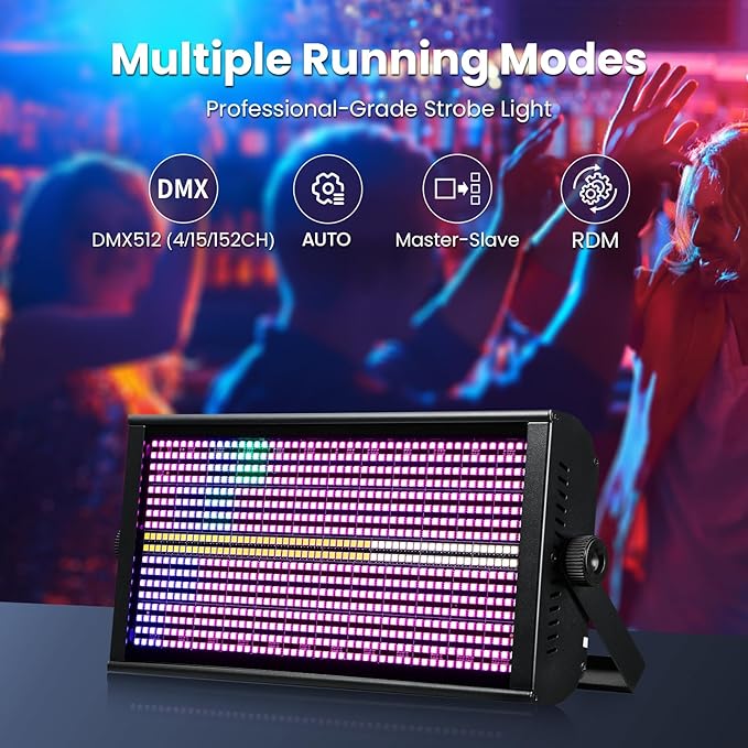 Betopper LF4808 260w Matrix Strobe Effect Lights, Wash Strobe and Blinder Stage Lights, Pixel Mapping & Zonal Control Effects Stage Lighting, Uplights DMX Dj Lights for Party Wedding Club Bars Show,2S