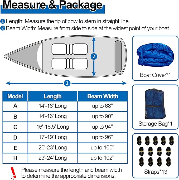 iCOVER Trailerable Boat Cover- 16'-18.5' Heavy Duty Waterproof Tarp Covers with Storage Bag, Fits V-Hull, Fish&Ski, Pro-Style, Fishing, Runabout, Bass Boats, up to 16ft-18.5ft Long X 94" Wide