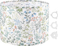 GO&SO Floral Large Drum Lamp Shade 1 Pack, 16" x 16" x 12", Spider E27 Base(1.65"), Printed Pattern Design,DIY Assembly with 3 Adapter (E26/E14/10mm),Fit for Pendant Lighting/TableLamps/Floor Lamps