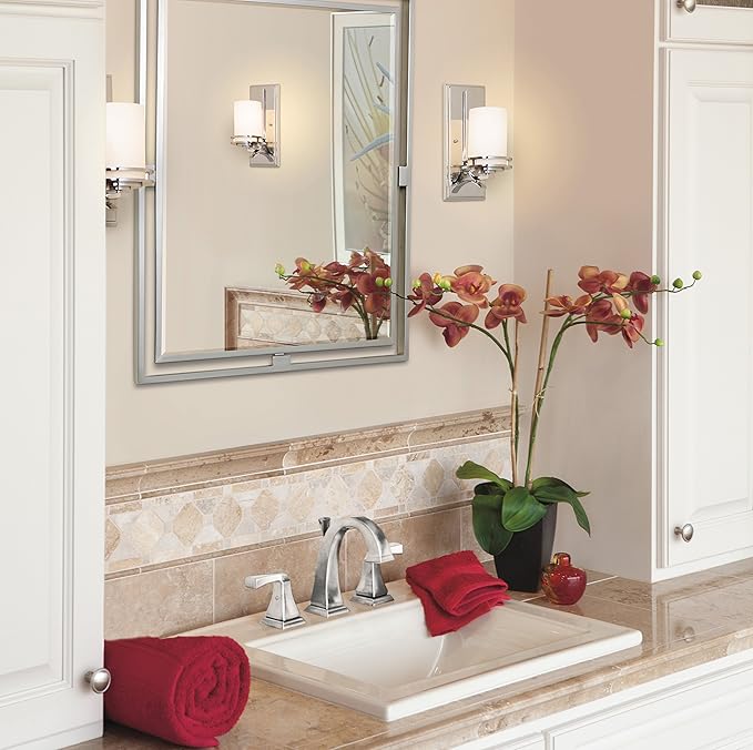 Kichler Hendrik 12" 1 Light Wall Sconce with Satin Etched Cased Opal Chrome