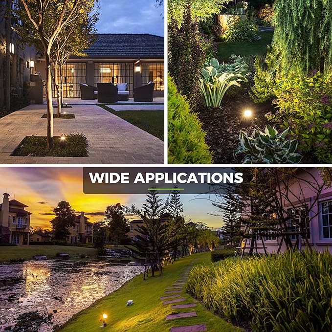 L LOHAS LED Landscape Spot Lights Outdoor, Dusk to Dawn Sensor 5W LED Spotlights for Yard, 120V 450LM Pathway Garden Outside Lights, 9.84-ft Cord, IP66 Waterproof 3000K Warm White, UL Listed 1 Pack