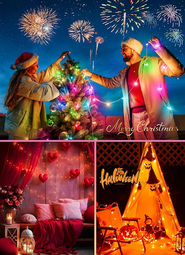 Minetom Christmas Lights Color Changing - 22 Colors 196FT 600 LED Fairy String Lights with Remote,Twinkle Fairy Lights Indoor with 12 Lighting Modes, Pastel Easter Lights for Bedroom Classroom