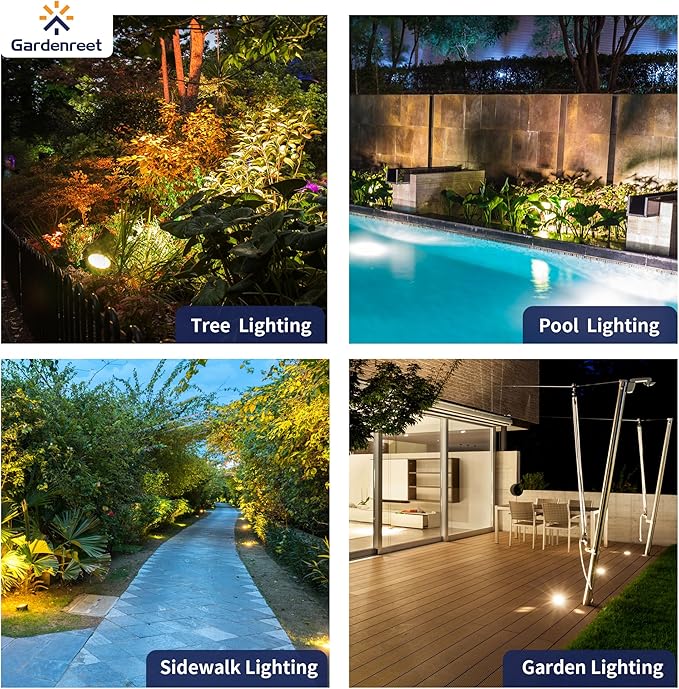 Gardenreet 12V Well Light - Brass Ip65 Waterproof Electric Low Voltage In-Ground LED Landscape Lighting, Fixture, Antique Bronze for Walkway Patio Garden Without PAR36 Bulb
