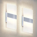 ASD LED Indoor Wall Mount Light Fixture - 12 Inch 12W Modern Interior Brushed Nickel Dimmable Wall Sconce Light - UL 2700K-5000K Adjustable - Hallway, Bedroom LED Wall Lights, Pack of 2