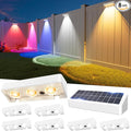 Solar Fence Lights Outdoor, 8 Pack, 9 Fixed Colors ＆ Color Changing LED Light Solar Powered Waterproof IP65 Dusk-to-Dawn Vinyl Fence Lights for Patio, Railing, Pool, Porch, Backyard, Wall