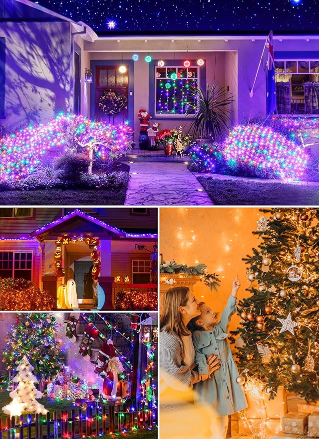 Minetom Christmas Lights Color Changing - 22 Colors 196FT 600 LED Fairy String Lights with Remote,Twinkle Fairy Lights Indoor with 12 Lighting Modes, Pastel Easter Lights for Bedroom Classroom