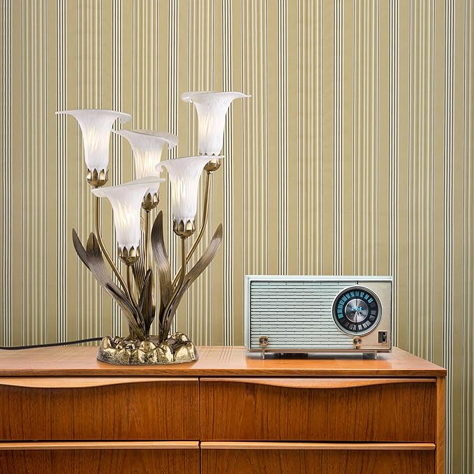 RIVER OF GOODS 20" H Hand Blown Glass 5 Calla Lily Uplight Accent Lamp