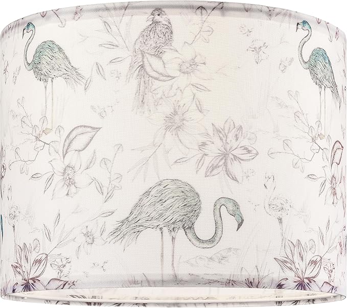 GOSO Medium Lampshade Polyester Fiber Printing Flamingo Drum Lamp Shade For TableLamp,Floor Lamps,Diy Pendant Light,Wall Hanging,13 "Top x 13" Bottom x 10 "Heigh (Spider) -Easy Assembly Required