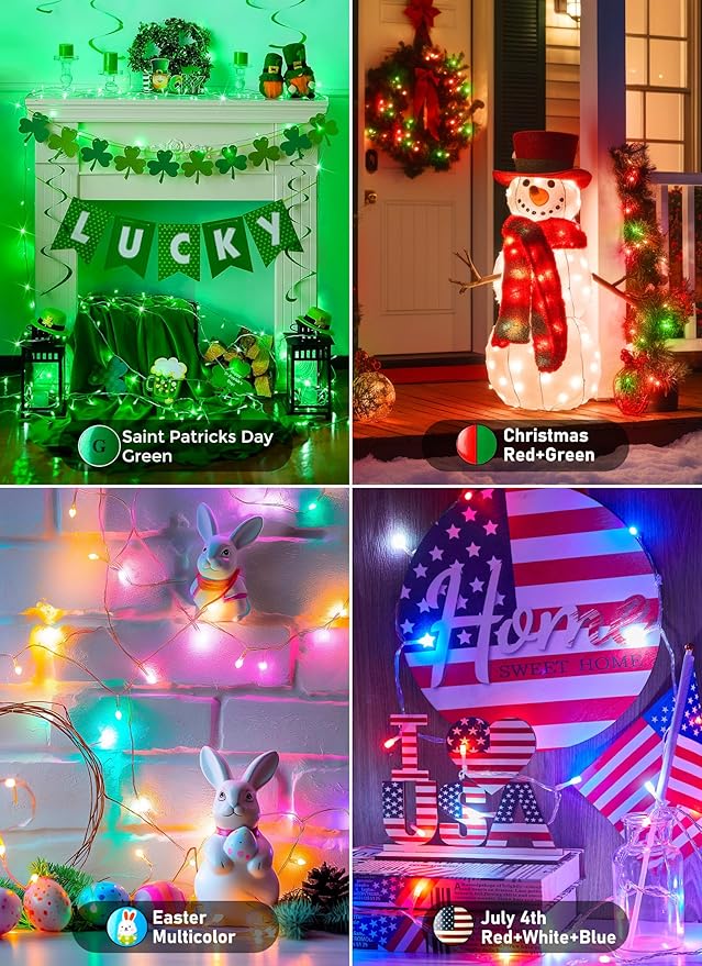 Minetom Christmas Lights Color Changing - 22 Colors 196FT 600 LED Fairy String Lights with Remote,Twinkle Fairy Lights Indoor with 12 Lighting Modes, Pastel Easter Lights for Bedroom Classroom