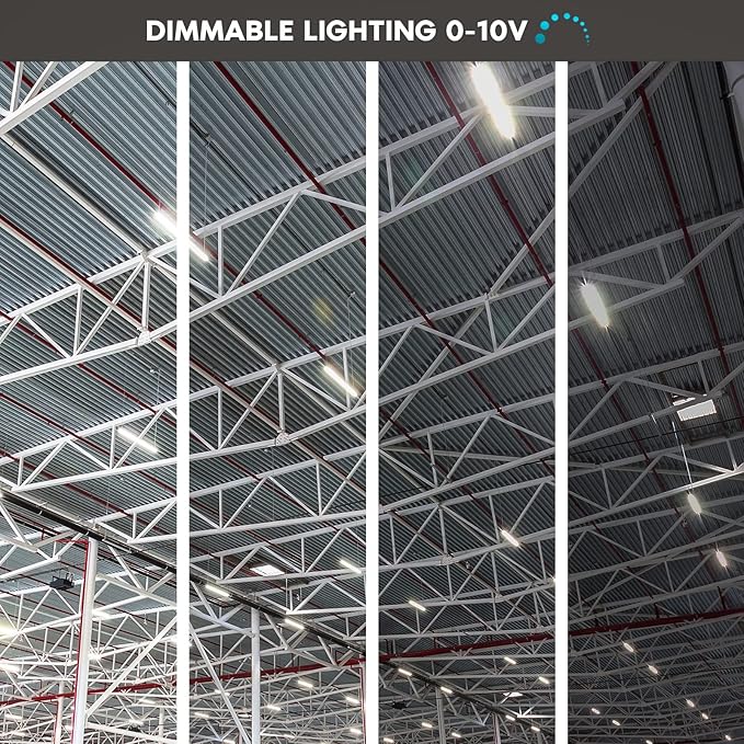 LUXRITE 3FT LED Strip Light Fixture, 25W, 3450 Lumens, Linear Shop Light, 3 Color Selectable 3500K-5000K, 0-10V Dimmable, Damp Rated, Flush Mount Ceiling Light, UL Listed - Garage, Workshop