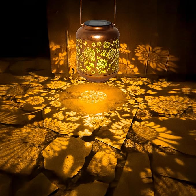 Solar Lanterns Outdoor Waterproof, Sunflower Gifts for Women Grandma Mom, Hanging Solar Lights for Backyard Porch Patio Table Yard Balcony Lawn Pathway, Mothers Day Gifts