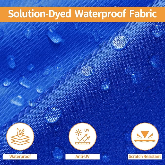 iCOVER Trailerable Boat Cover- 17'-19' Heavy Duty Waterproof Tarp Covers with Storage Bag, Fits V-Hull, Fish&Ski, Pro-Style, Fishing, Runabout, Bass Boats, up to 17ft-19ft Long X 96" Wide
