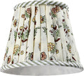Ridhi Pleated Block Print Lamp Shade jasmine yellow Floral Medium 4" Top x 6" Bottom x 5" High Spider with Harp and Finial Fitting