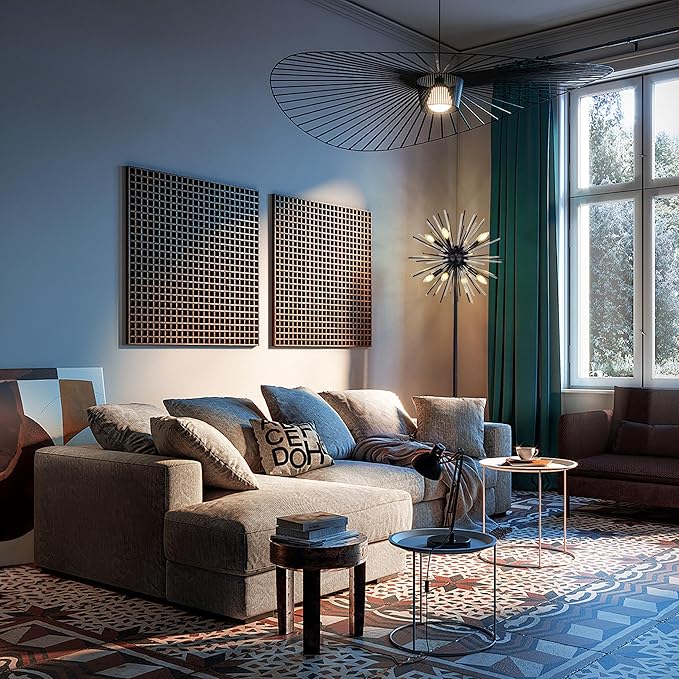 Wellmet Black Floor Lamp, Mid Century Modern Floor Lamps for Living Room Bedroom, 65.3 Inch Tall Unique Metal Floor Lamp for Corner Decorative, Globe Shade