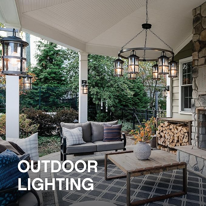 Hinkley Atlantis Medium Wall Mount Outdoor Lantern - Aluminum, Etched Glass Lens, LED Bulb Included, Dark Sky - Titanium Finish
